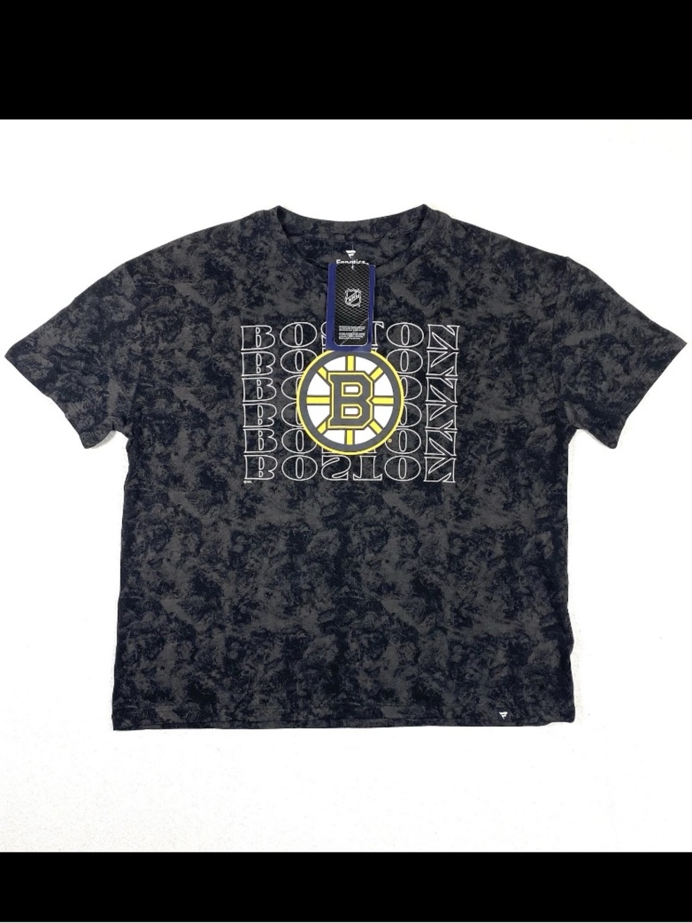 Boston Bruins Fanatics Womens Faded Wash T-Shirt Black Medium NHL NWT